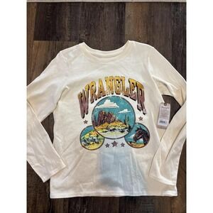NWT‎ Wrangler Girls XL Long Sleeve Shirt ivory Graphic
